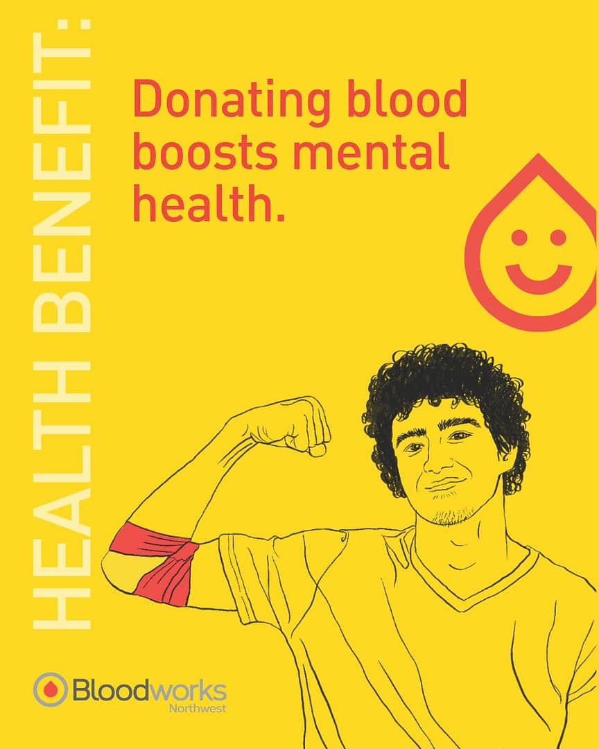 Community care goes both ways ❤️

This Mental Health Awareness Month, we’re highlighting how giving back can support mental well-being. Long-term volunteers often report greater life satisfaction and lower levels of anxiety and depression.

Donating blood is one way to show up for your community and yourself. Schedule your appointment today at the link in our bio.

#BloodworksNW #MentalHealth #DonateBlood #SaveLives #MentalHealthAwareness