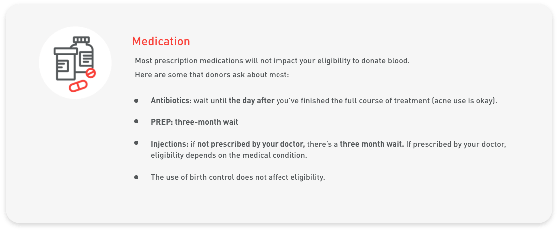 carousel_medication_d-3 Medication Eligibility: Wait Day After Antibiotics, Three Months After Prep; Birth Control OK