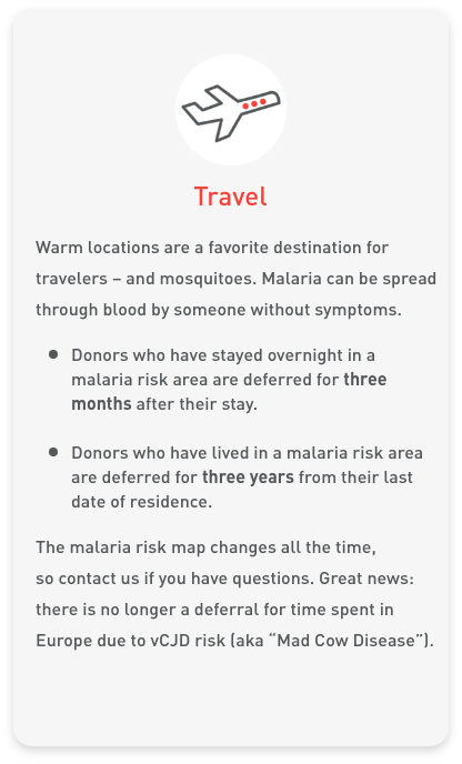 carousel_travel_m-2 Travel Eligibility: Wait Three Months After Malaria Stay, Three Years if Resident; Europe No Wait