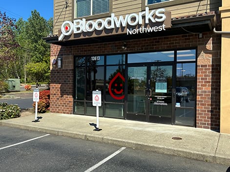 front of Puyallup Donor Center