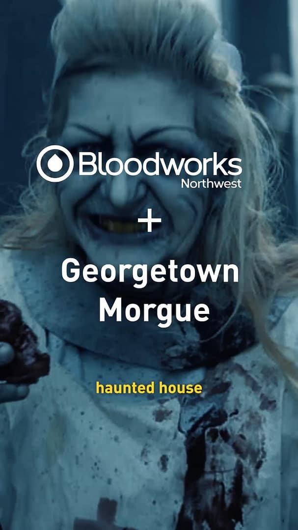 We’re back with the @georgetownmorgue for another spooky season of saving lives!
Give blood with us at the Georgetown Morgue on October 9, 16 or 23, and after you donate, you + 3 friends can skip to the FRONT of the line for Seattle’s premier haunted house experience.
Here’s how it works:
🩸 Find the Bloodworks bloodmobile outside the Georgetown Morgue on Oct. 9, 16 or 23, or sign up online to reserve your spot.
🎟️ Check in for your donation at the Bloodworks tent.
👻 While you donate, your friends can hang out under our tent or enjoy the activities around the haunt.
🚨 Once you finish donating, we’ll walk you + 3 friends straight to the FRONT OF THE LINE!
Save your spot at the link in our bio.
⭐ Please remember that general admission tickets to the Georgetown Morgue are still required. Front-of-line access must be used on the same day as your donation. Limited donation spots are available.
#BloodworksNW #DonateBlood #GeorgetownMorgue #Seattle #Halloween #HauntedHouse