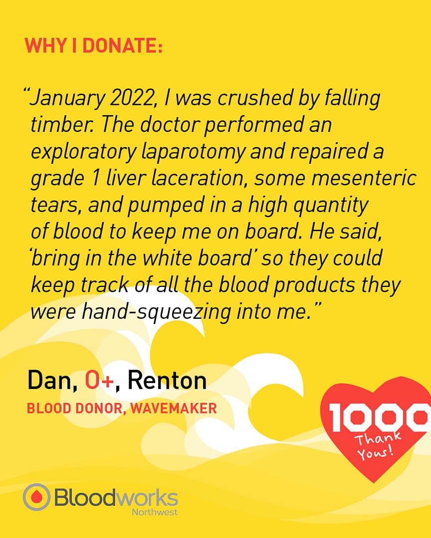 Every donor has a reason. ❤️

Thank you to those who share their stories and inspire others to give. Schedule your lifesaving appointment today at the link in our bio.

#BloodworksNW #DonateBlood #SaveLives #BloodSupply