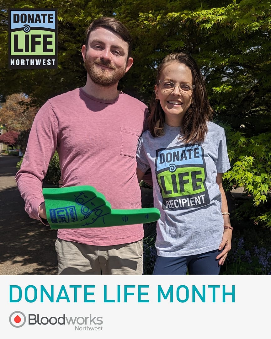 We are celebrating Donate Life Month this April alongside @donatelifenw, a time to raise awareness about organ donation and the lifesaving role blood donation plays during transplant procedures.

Behind every transplant is a network of care that makes recovery possible, including blood donors whose generosity is critical during surgery, recovery, and ongoing treatment.

Hayley Resk’s story reflects this impact. As a child, she faced liver disease that led to her first transplant at age 13, with her mother serving as a living donor. Years later, her health declined again, and in January 2024, she received a second liver transplant at the University of Washington.

Her recovery was supported by more than 200 blood transfusions that were vital during her transplant and healing process.

Today, Hayley is back to living her life and sharing her story to encourage others to consider donation. Schedule your blood donation appointment at the link in our bio.

#BloodworksNW #DonateLife #GiveBlood #DonateLifeMonth #SaveLives