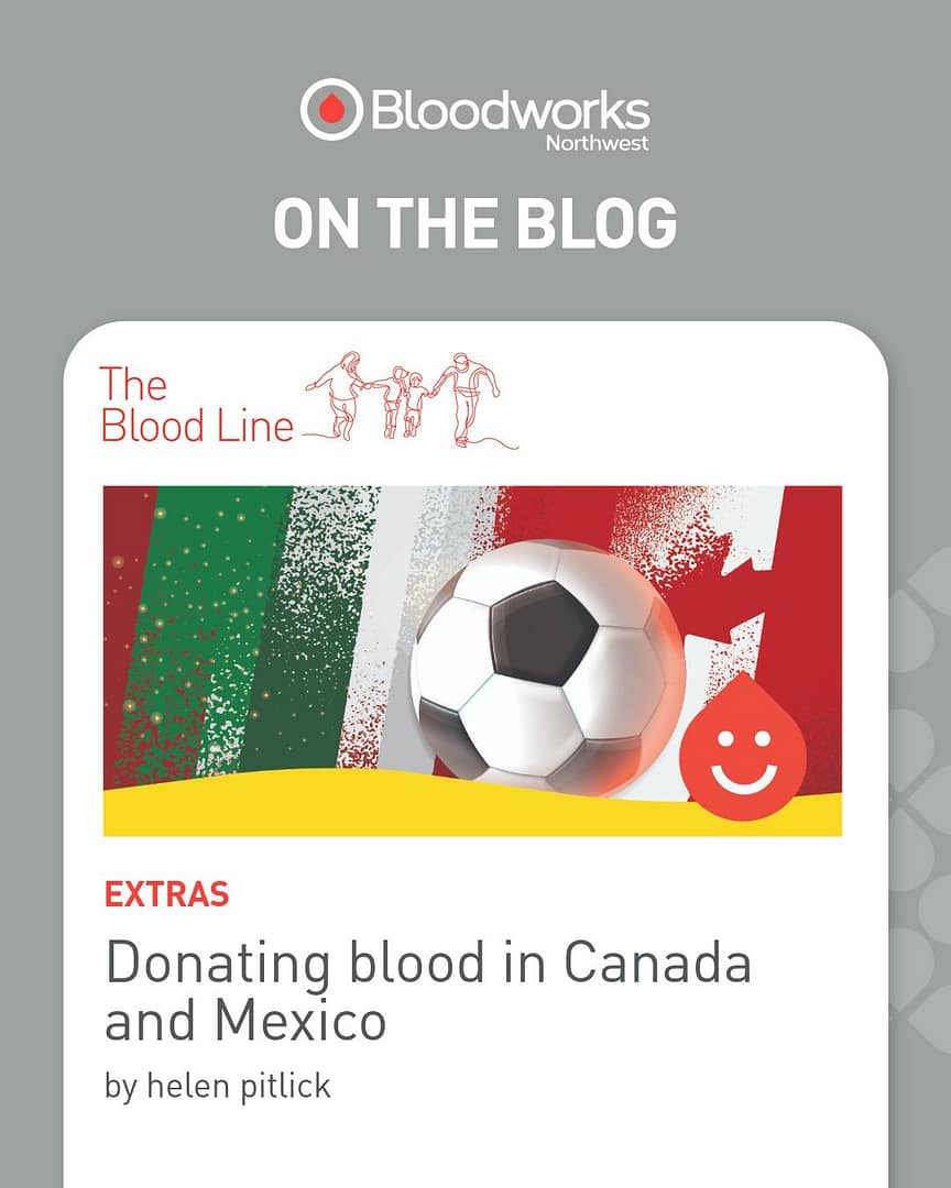 Soccer (fútbol 😉) is bringing us together this summer. ⚽❤️
Our latest blog also explores the history of blood donation in Canada and Mexico, two countries that, like the U.S., are hosting and participating in this summer’s major soccer events.
Read more about it at the link in our bio.
#BloodworksNW #DonateBlood #Soccer #Travel #Eligibility #BloodSupply