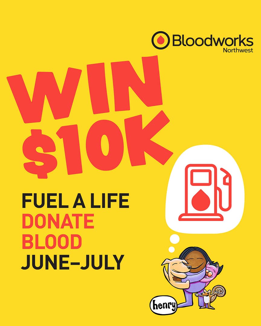 ⛽ Fuel a life by donating blood this summer and enter to win a $10,000 digital gas gift card!
Schedule today at the link in our bio.
#BloodworksNW #DonateBlood #Giveaway #BloodSupply #Gas