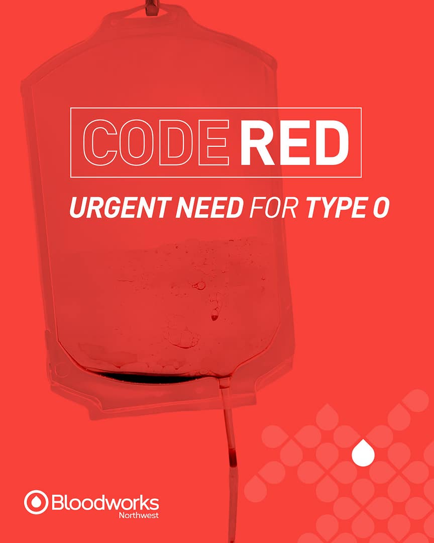 🚨 CODE RED: Our community blood supply is at emergency levels.🩸
A perfect storm of summer travel, canceled appointments, high hospital usage, and major upcoming events has left blood inventories dangerously low.
Right now, we have less than a 1–2 day supply of some critical blood types and platelets, with more than 48,000 appointment slots remain open through July.
Same-day appointments are preferred; walk-ins are welcome. Schedule your donation today and help ensure blood is there when it's needed most at the link in our bio.
#BloodworksNW #DonateBlood #CodeRed #BloodSupply #Emergency