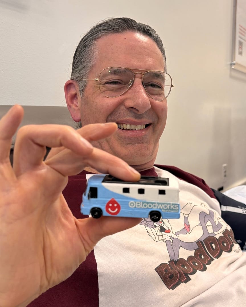 What started as "a grown-up thing to do" became a lifetime of saving lives. ❤️🩸

For more than 40 years, Tom Petersen has been donating blood, inspiring his students, organizing neighborhood blood drives, and even creating custom Matchbox cars for the Bloodworks team. He's proof that one act of kindness can grow into a legacy of community impact.

Read Tom's inspiring story and learn why he's still showing up for donation #207 at the link in our bio.

#BloodworksNW #DonorStory #DonateBlood #SaveLives #BlogPost