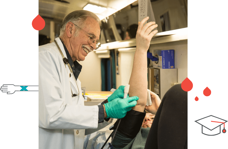 red-cord-image Doctor putting gauze on