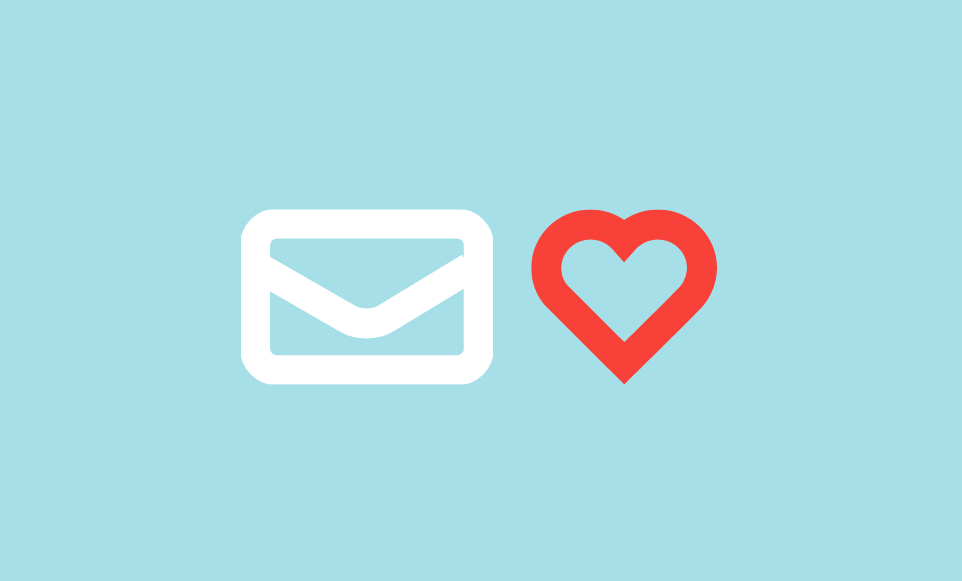 letter icon next to a heart icon